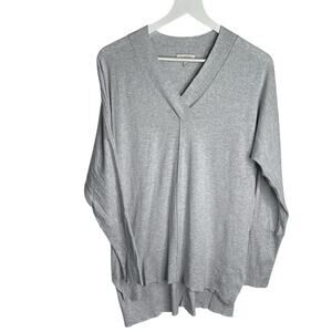 Kinross Cashmere Hi-Low V-neck Long-sleeve Sweater W1549 Sz M